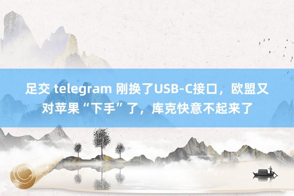 足交 telegram 刚换了USB-C接口，欧盟又对苹果“下手”了，库克快意不起来了