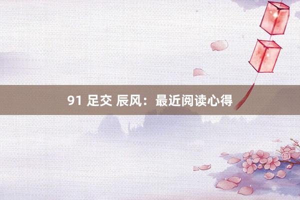 91 足交 辰风：最近阅读心得