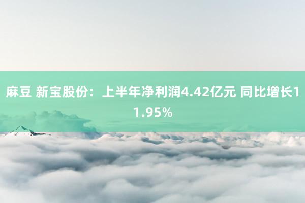 麻豆 新宝股份：上半年净利润4.42亿元 同比增长11.95%