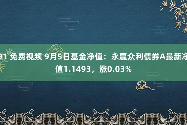 91 免费视频 9月5日基金净值：永赢众利债券A最新净值1.1493，涨0.03%