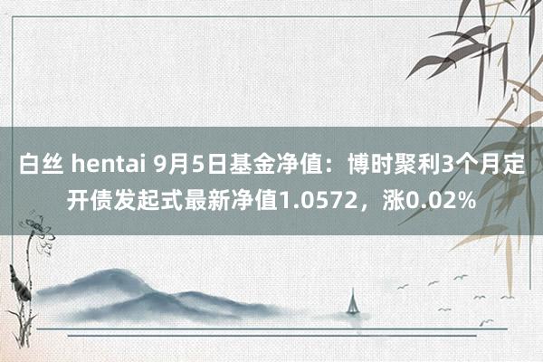 白丝 hentai 9月5日基金净值：博时聚利3个月定开债发起式最新净值1.0572，涨0.02%