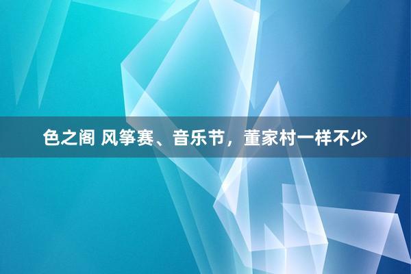 色之阁 风筝赛、音乐节，董家村一样不少